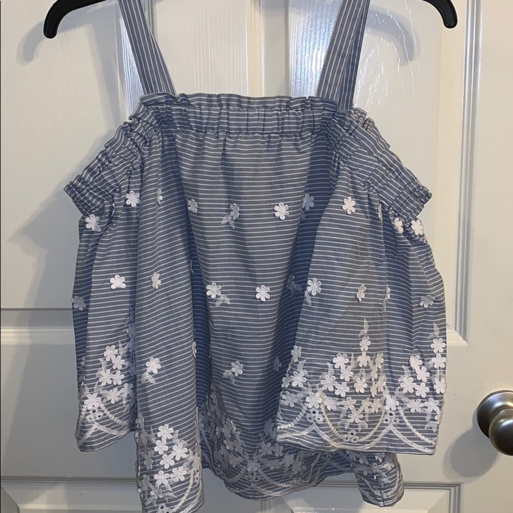 cute dressy blue floral top